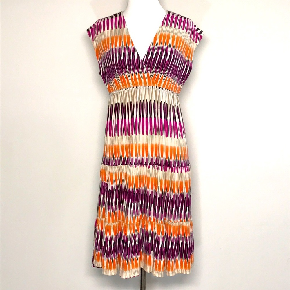 New York & Company Women’s Stretch Patterned Empire Waist Midi Dress Size Medium